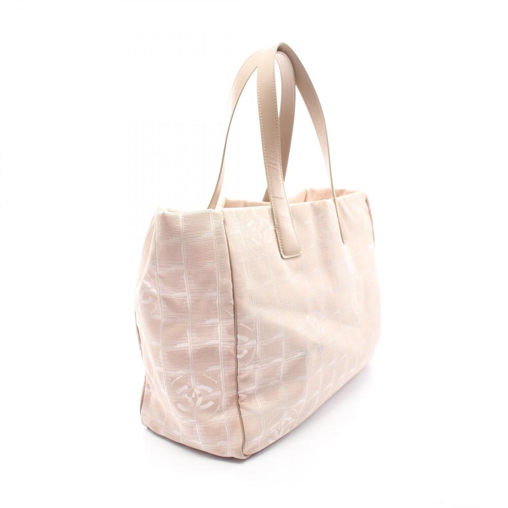 Chanel Bag Pink Leather Travel Canvas Tote Pink